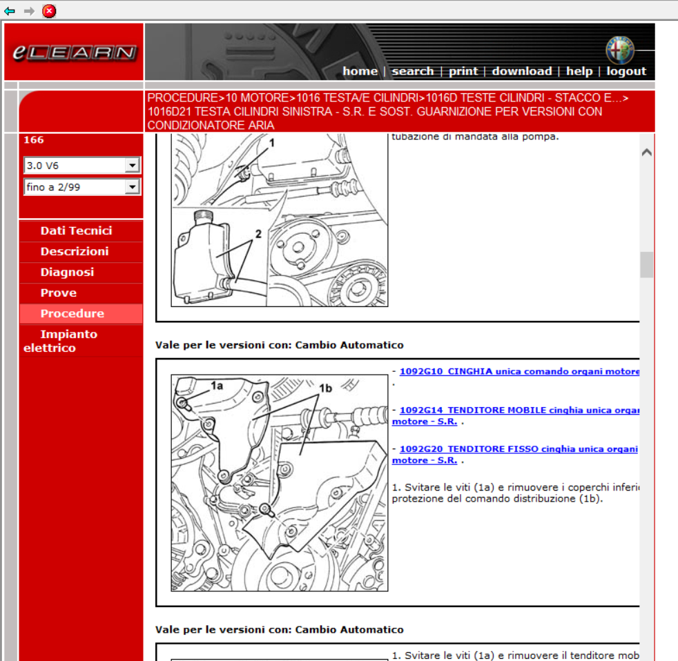Alfa Romeo 166 (eLEARN) Official Workshop Repair Manual