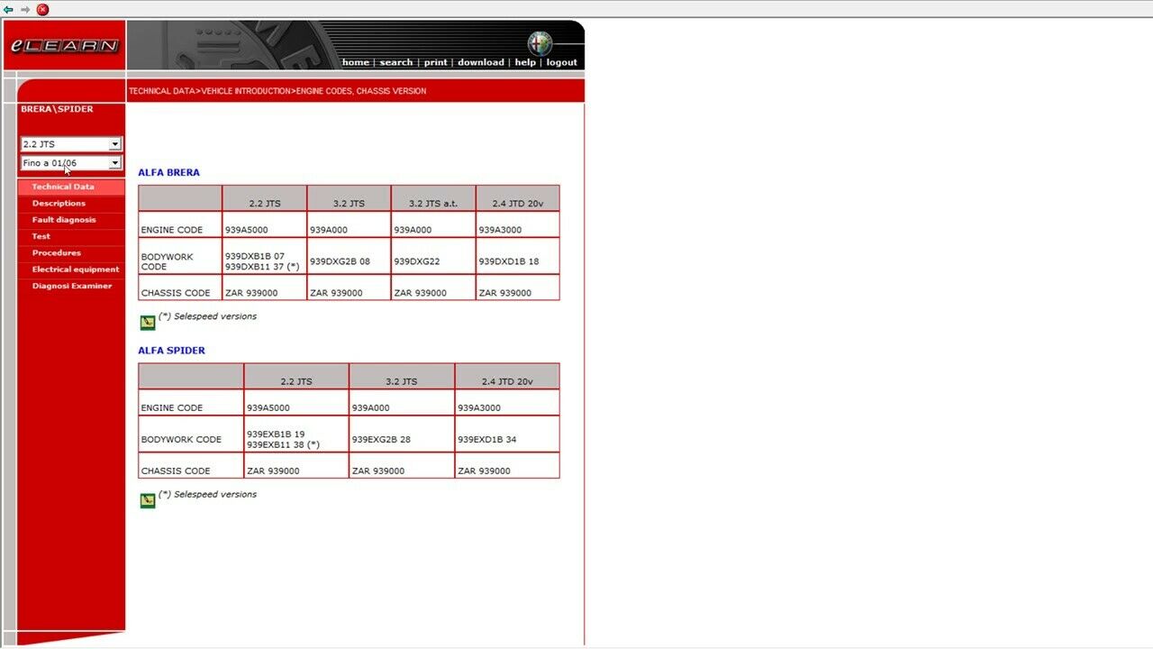 Alfa Romeo Brera (eLEARN) Official Workshop Repair Manual