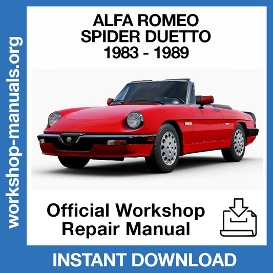 Alfa Romeo Spider Duetto (1983-1989) Official Workshop Repair Manual