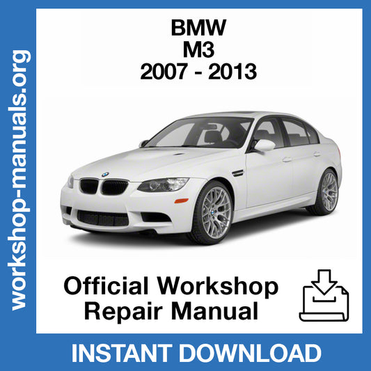 BMW M3 E90 E92 E93 (2007-2013) Official Workshop Repair Manual