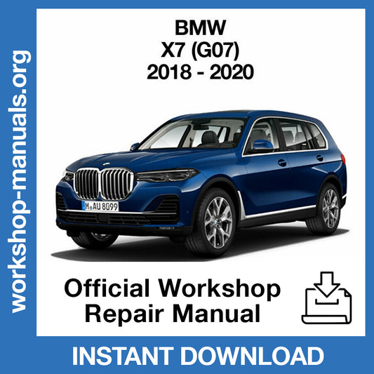 BMW X7 G07 (2018-2020) Official Workshop Repair Manual