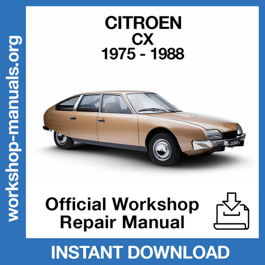 Citroen CX (1975-1988) Official Workshop Repair Manual