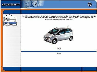 Fiat Idea (2003-2007) eLEARN Official Workshop Repair Manual