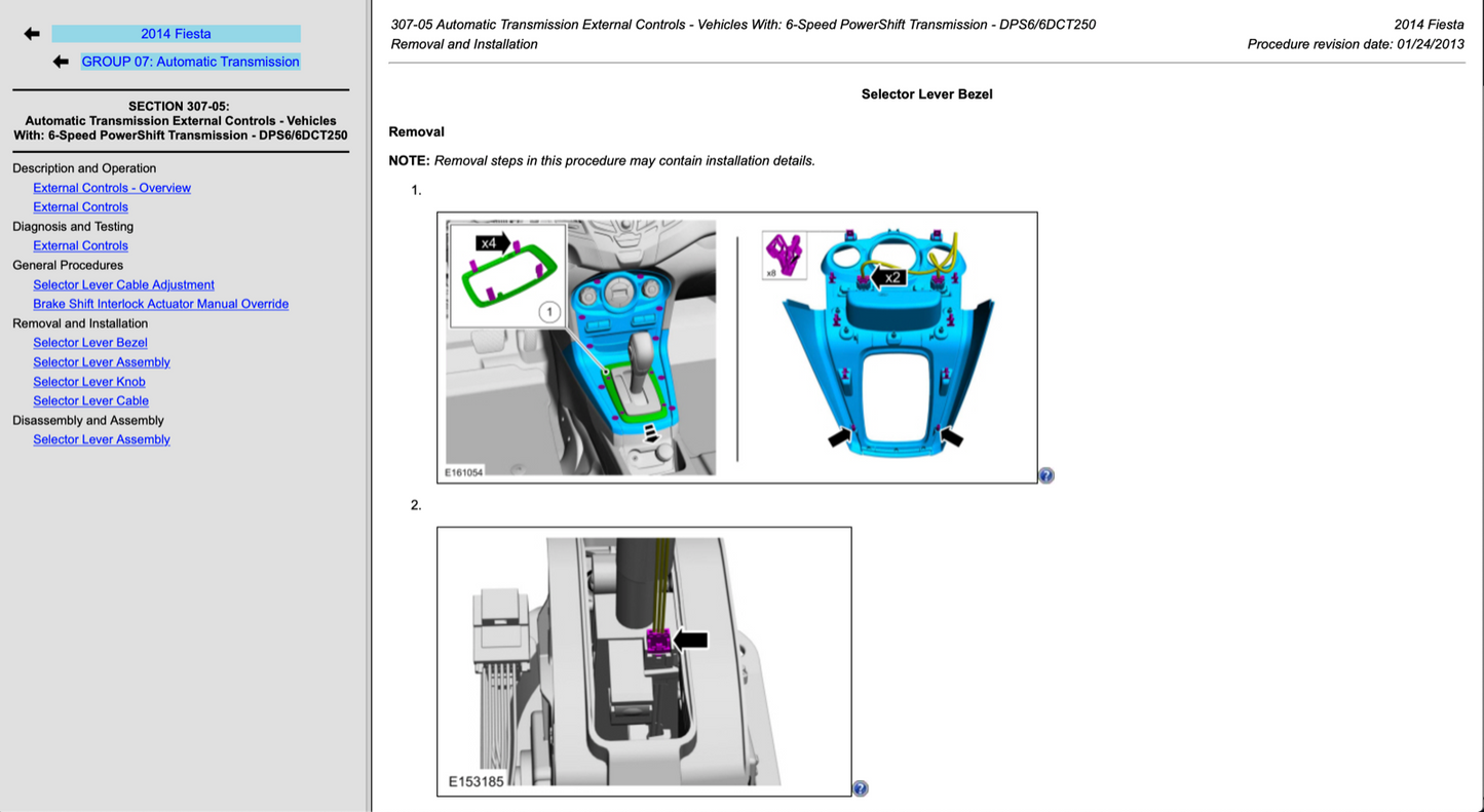 Ford Fiesta (2014-2017) Official Workshop Repair Manual