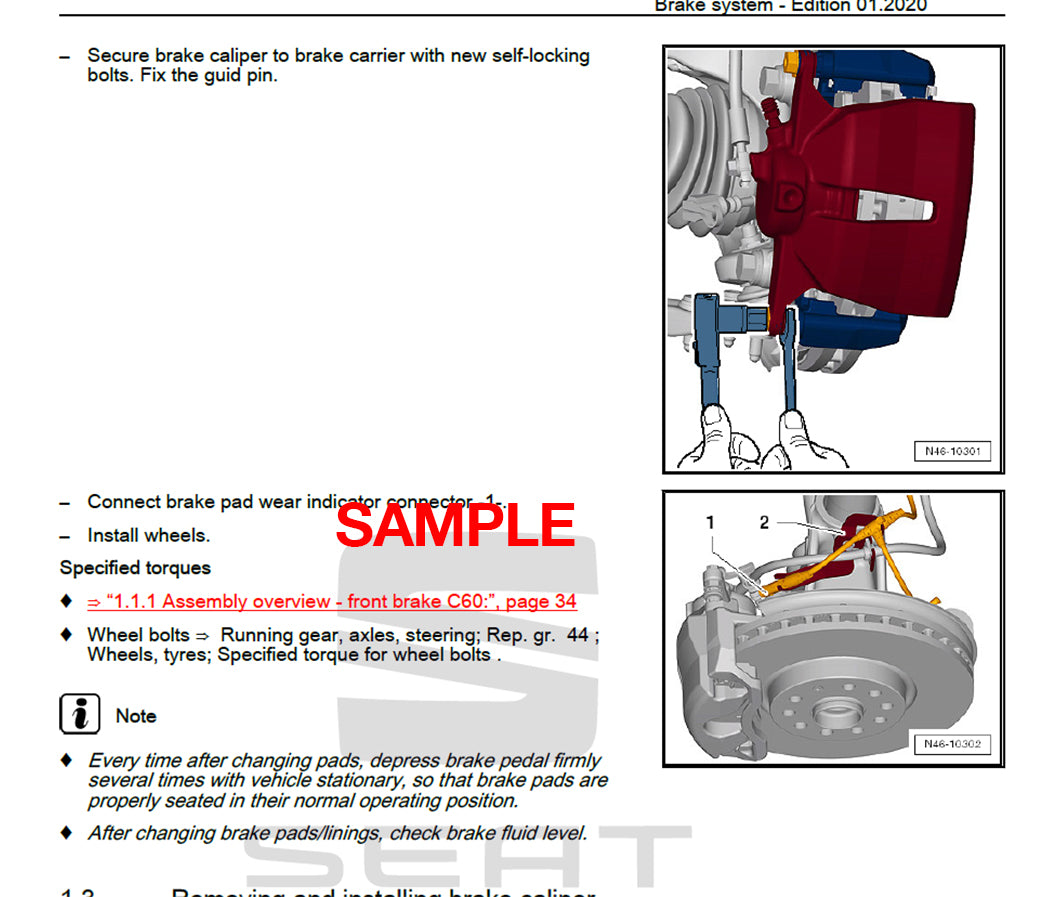 Seat Toledo (1999-2004) Official Workshop Repair Manual