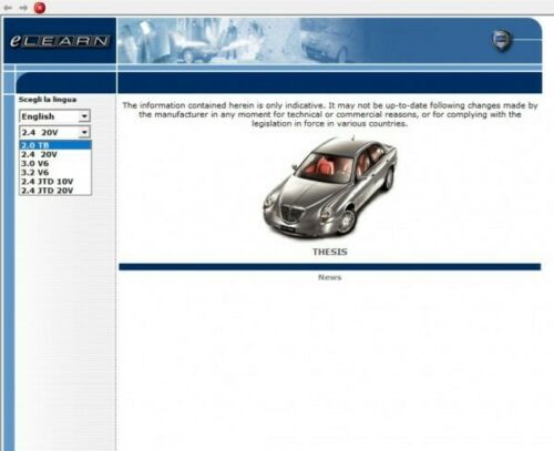 Lancia Thesis (eLEARN) Official Workshop Repair Manual