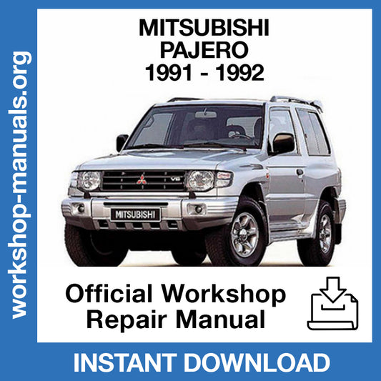 Mitsubishi Pajero (1991-1992) Official Workshop Repair Manual