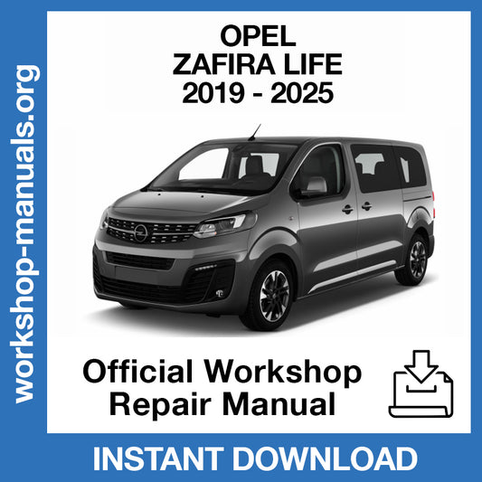 Opel Zafira Life (2019-2025) Official Workshop Repair Manual
