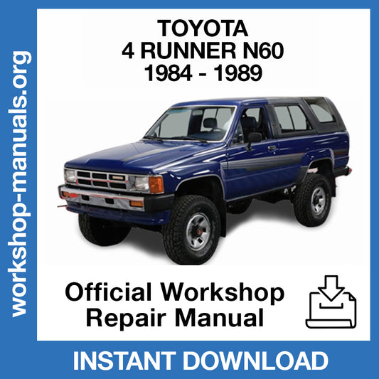 Toyota 4 Runner N60 (1984-1989) Official Workshop Repair Manual