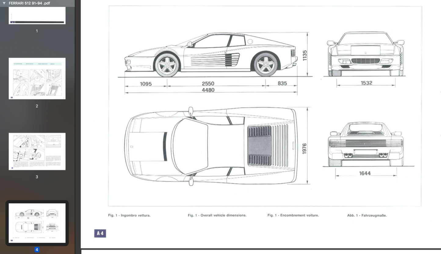 Ferrari 512 Testa Rossa (1991-1994) Official Workshop Repair Manual