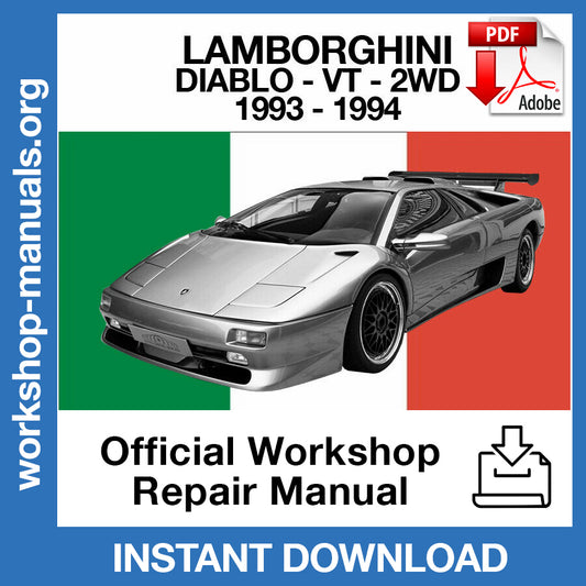 Lamborghini Diablo VT 2WD (1993-1994) Official Workshop Repair Manual