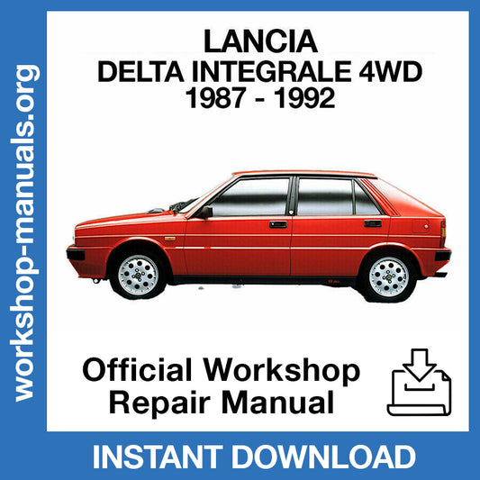 Lancia Delta Integrale 4WD (1987-1992) Official Workshop Repair Manual
