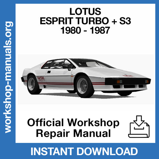 Lotus Esprit Turbo + S3 (1980-1987) Official Workshop Repair Manual