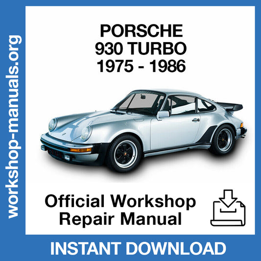Porsche 911 930 Turbo (1976-1984) Official Workshop Repair Manual