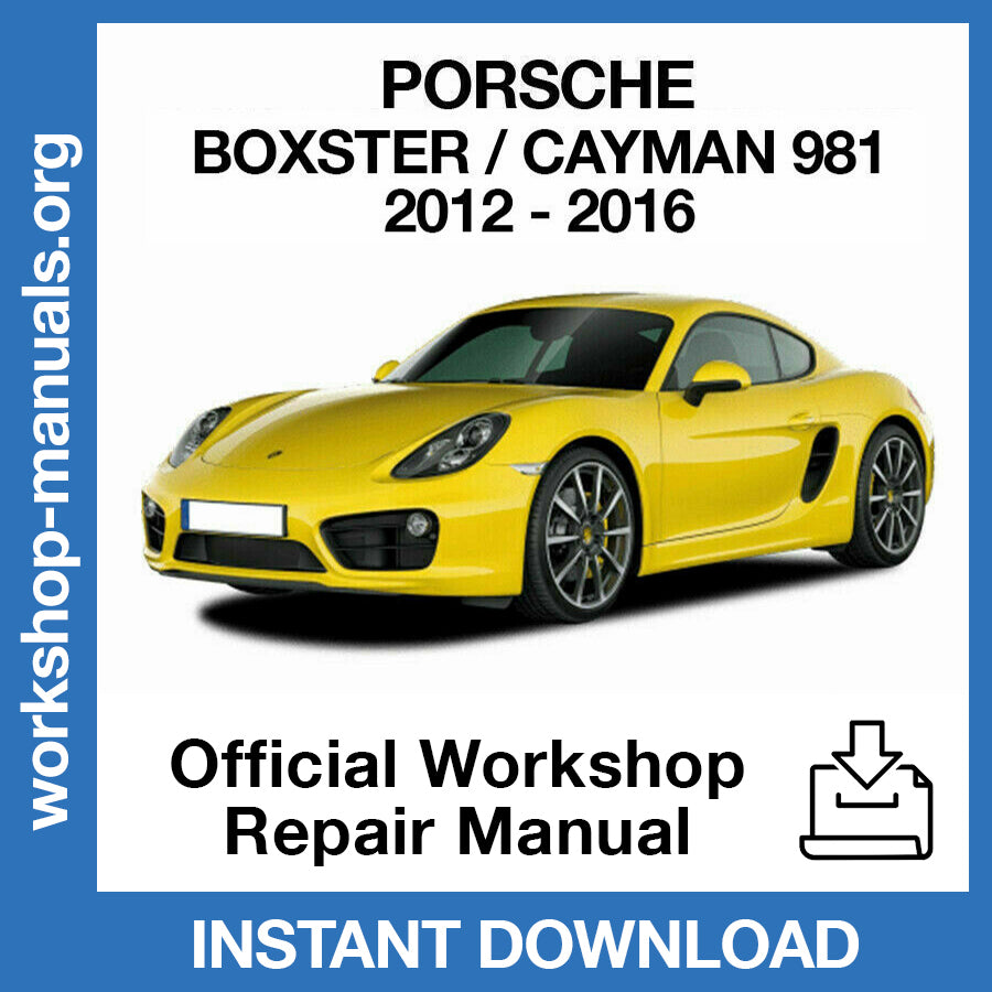 Porsche Boxster - Cayman 981 (2012-2016) Official Workshop Repair Manual