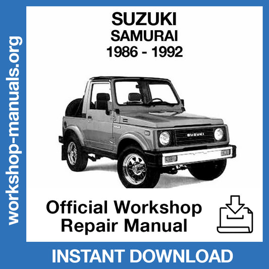 Suzuki Samurai (1986-1992) Official Workshop Repair Manual