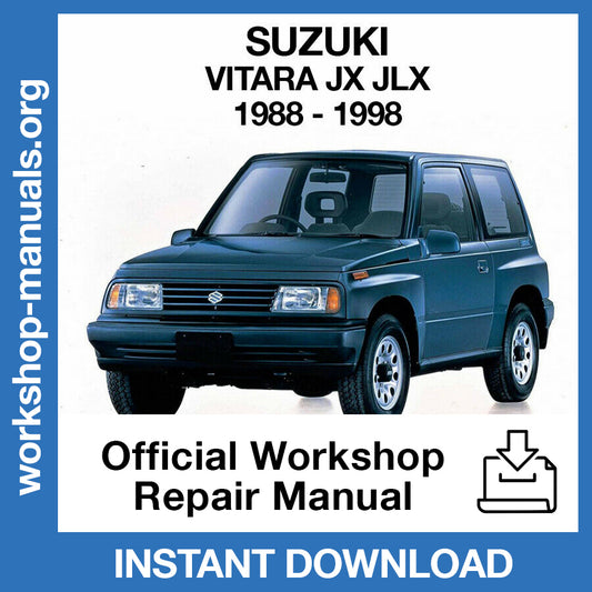 Suzuki Vitara JX JLX (1988-1998) Official Workshop Repair Manual